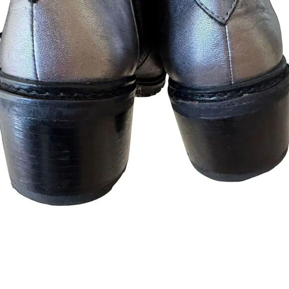 Mamut Black Silver Accents Ankle Women’s Leather Bootie SZ 6.5 - Picture 12 of 14